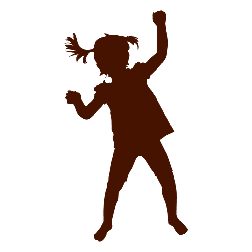 Little girl dancing silhouette