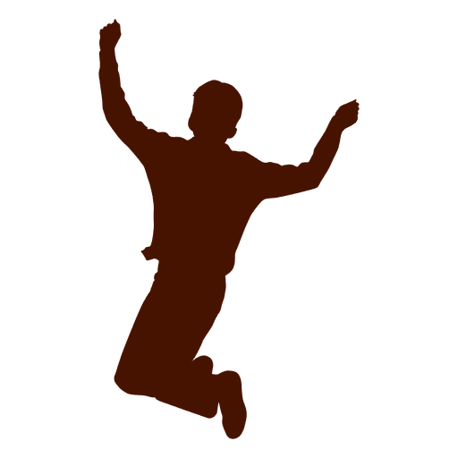 Happy Man Jumping Silhouette PNG & SVG Design For T-Shirts