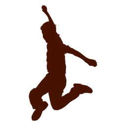 Criança pulando com a silhueta de braços abertos Desenho PNG