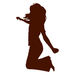Menina adolescente pulando silhueta alta Desenho PNG
