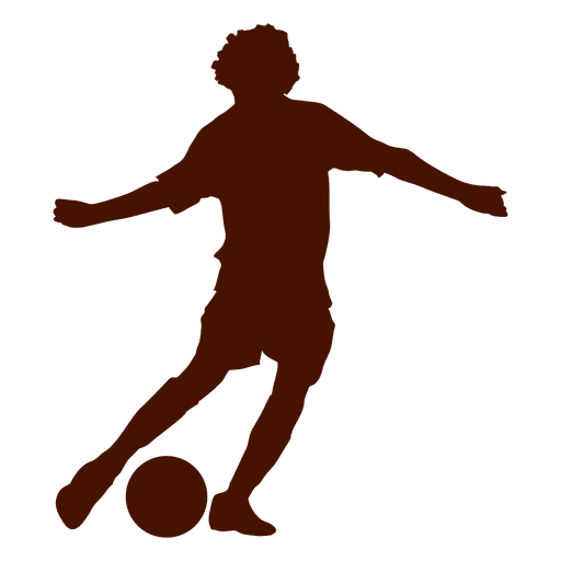 Teen playing football silhouette PNG Design