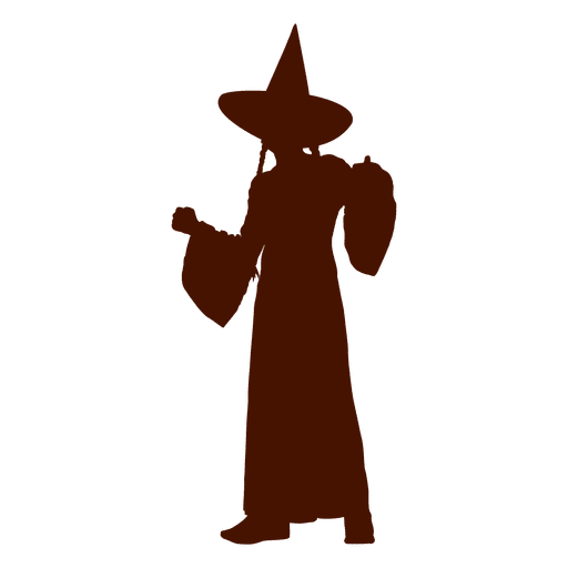 Silhueta fantasia de bruxa de halloween Desenho PNG