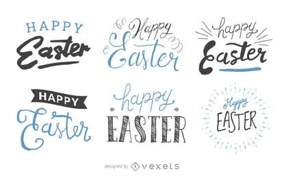 Set of handwritten Easter labels
