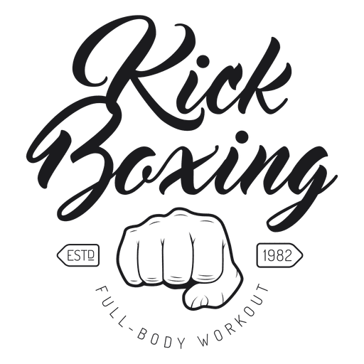 Boxing kickboxing fight logo emblem PNG Design