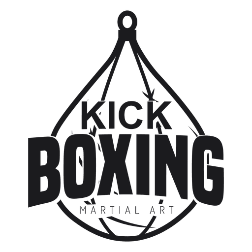 Etiqueta de la insignia del logotipo de la pelea de kickboxing de boxeo