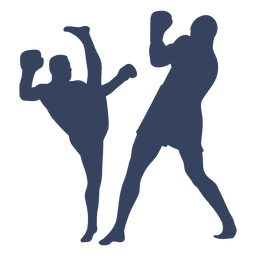 Boxing kickboxing silhouette fight PNG Design