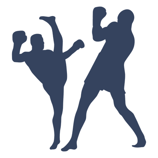 Boxeo kickboxing silueta lucha