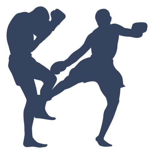 Silhueta de esporte de boxe kickboxing Desenho PNG