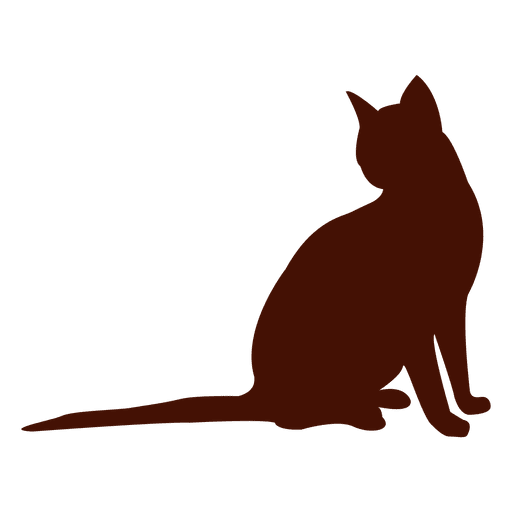 Katzenhaustierschattenbild sitzen PNG-Design