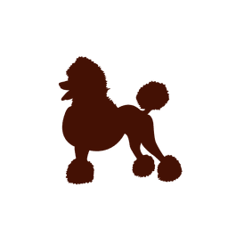 Cachorro poodle em silhueta vermelha Desenho PNG