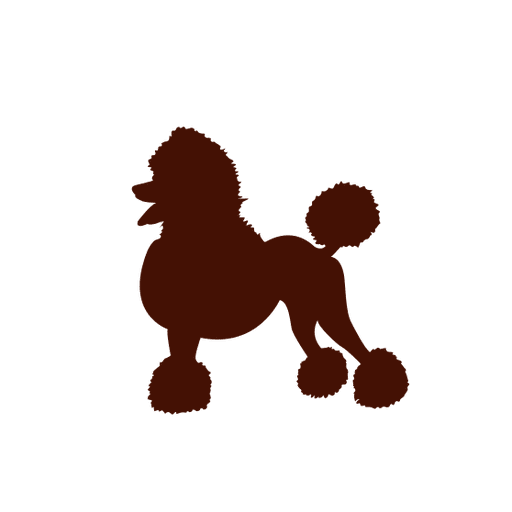Caniche perro en silueta roja Diseño PNG