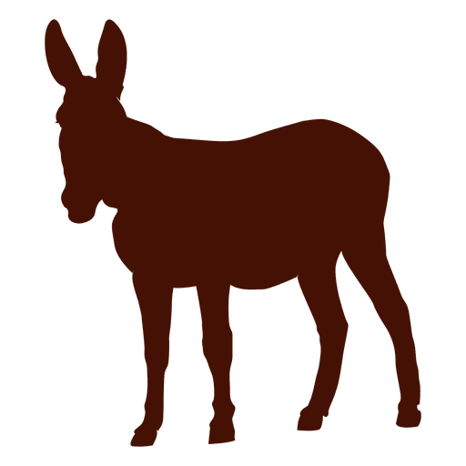 Silueta de burro en rojo Diseño PNG