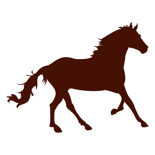 Farm horse running silhouette