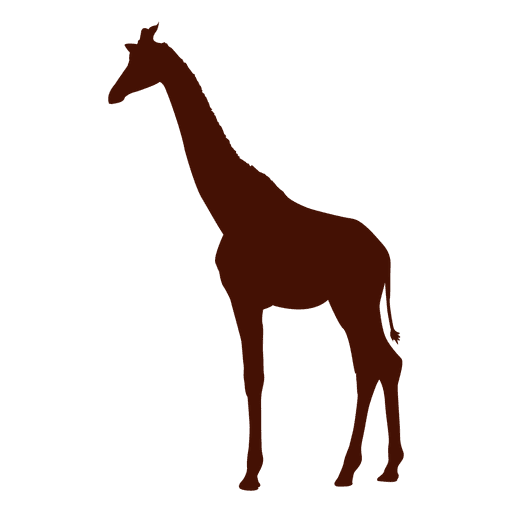 Giraffe silhouette in red