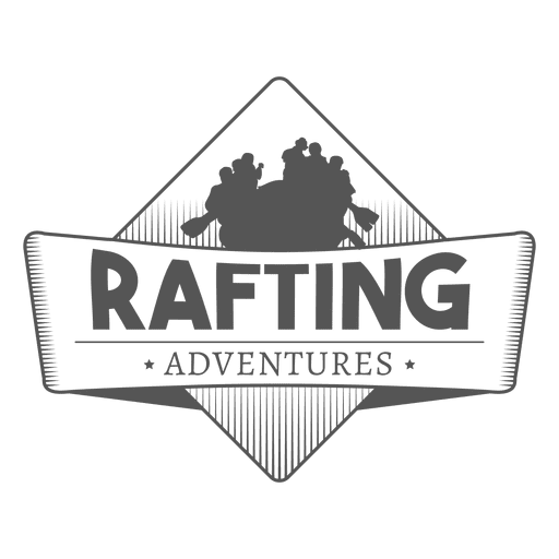 Distintivo de aventuras de rafting Desenho PNG