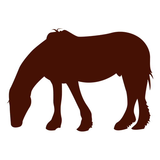 Granja de caballos comiendo silueta Diseño PNG