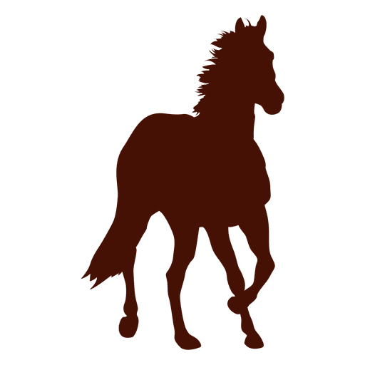Front horse farm running silhouette PNG Design