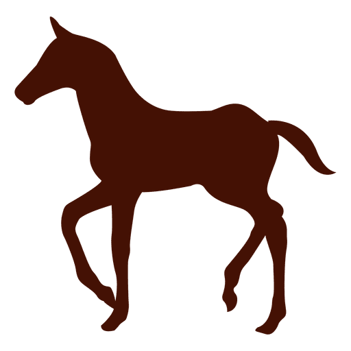 Small horse farm silhouette