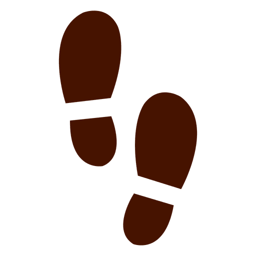 Human shoes footprints silhouette