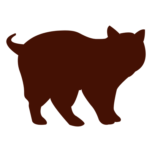 Silueta de gatito Diseño PNG