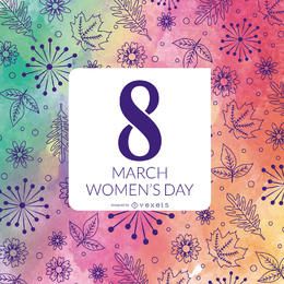 Diseño floral del día de la mujer en acuarela.