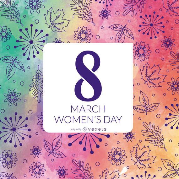Floral watercolor Women's Day design Floral watercolor Women's Day design