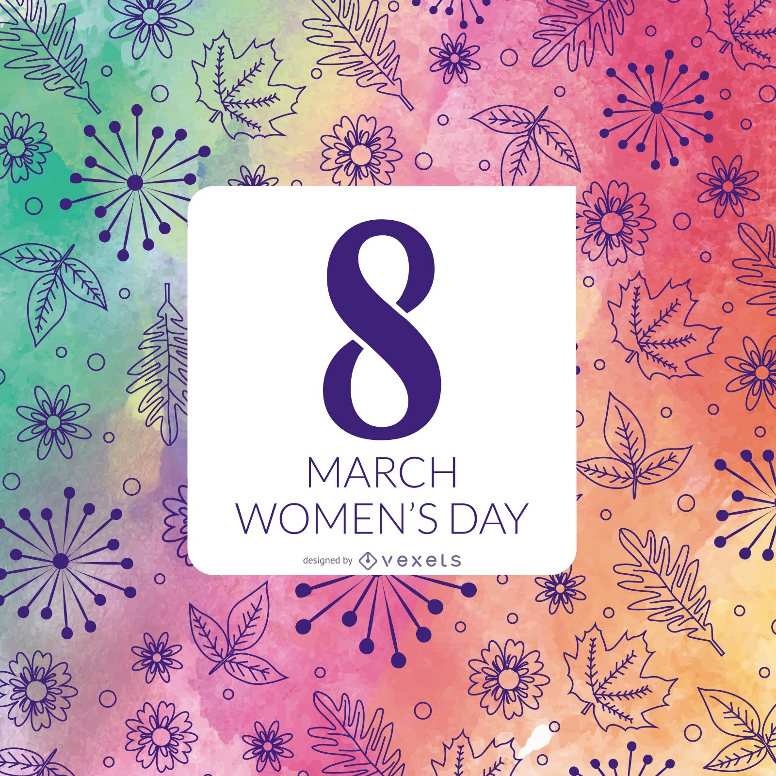 Floral watercolor Women's Day design