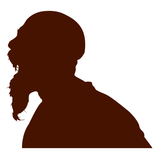 Man profile silhouette bear bald PNG Design
