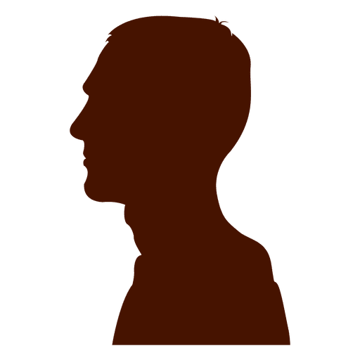 Man profile silhouette long neck