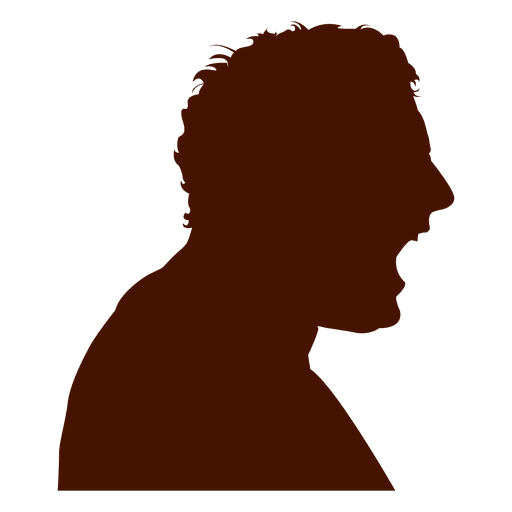 Man shouting profile silhouette
