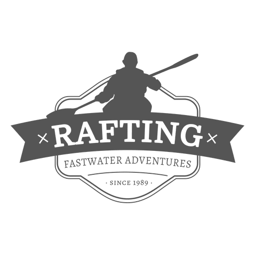 R?tulo moderno do emblema de rafting Desenho PNG