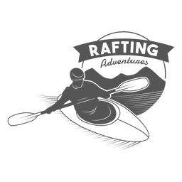 Insignia de rafting hipster Diseño PNG