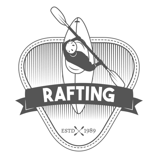 Emblema de etiqueta de rafting Desenho PNG