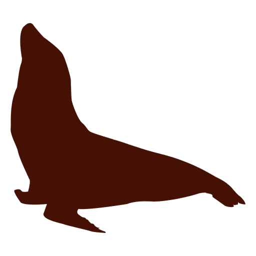 sea lion silhouette looking up PNG Design