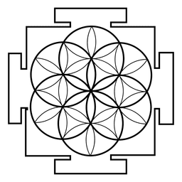 Ilustración de geometría sagrada de vida de semilla Diseño PNG