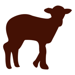 Sheep silhouette in red PNG Design
