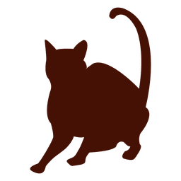 Silueta de gato de pie Diseño PNG