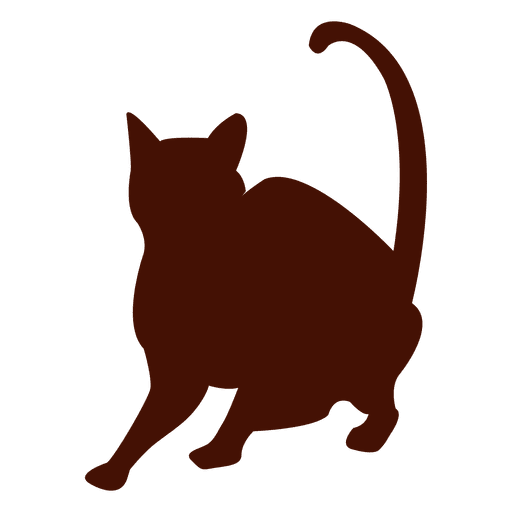 Silhueta de gato em pé Desenho PNG