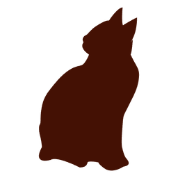 Seated Cat Silhouette PNG Design