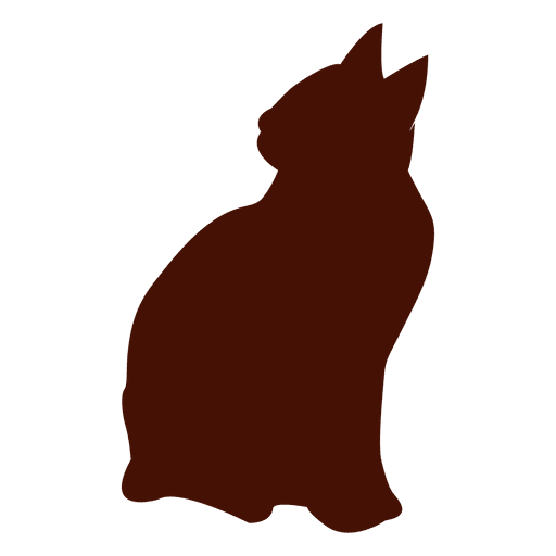 Seated Cat Silhouette PNG Design