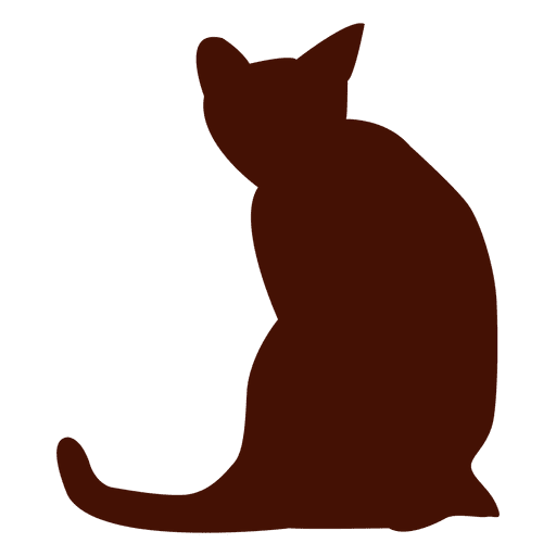 Cat silhouette in red PNG Design