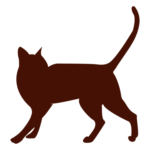 Silhouette of Cat looking back PNG Design