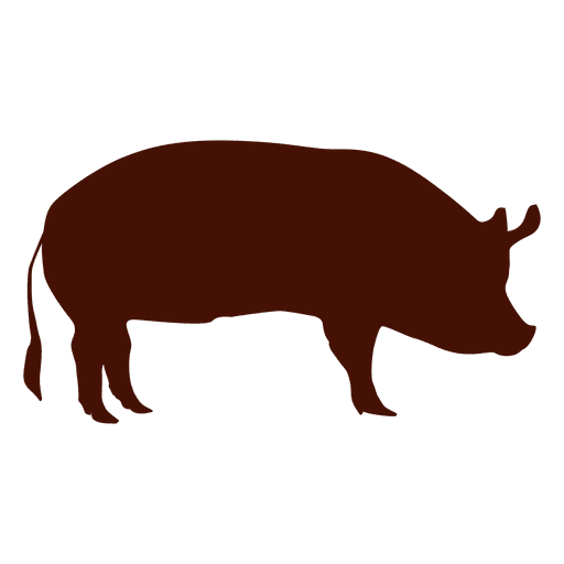 Silhouette pig PNG Design