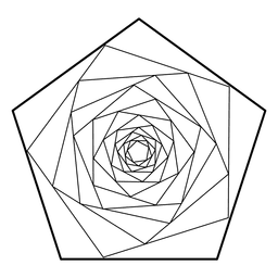 Contorno de geometria sagrada do pentágono espiralado Desenho PNG