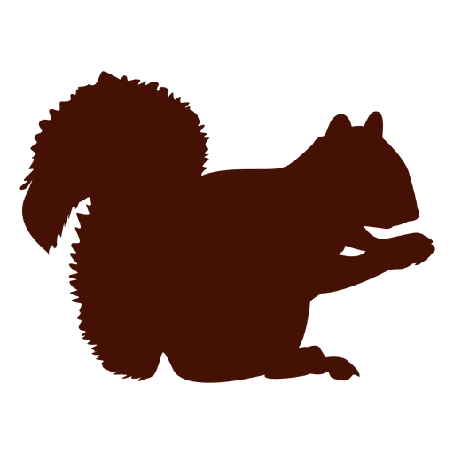 Squirrel eating silhouette PNG Design