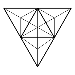 Triángulos trazo de geometría sagrada. Diseño PNG