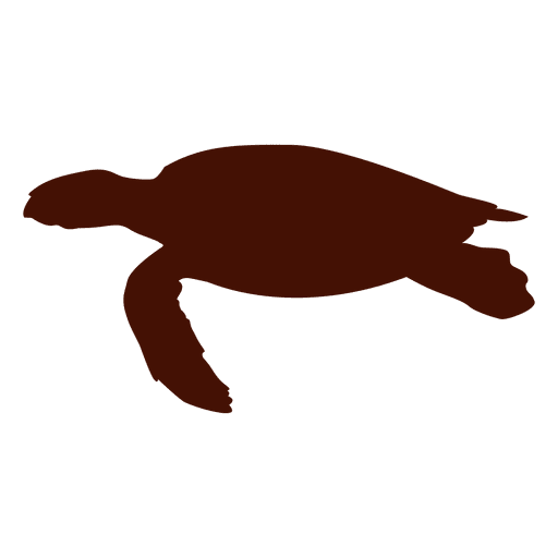Turtle swimming silhouette