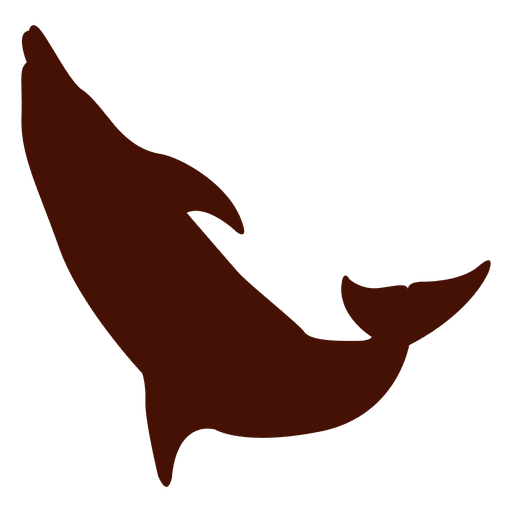 Golfinho pulando silhueta para trás Desenho PNG