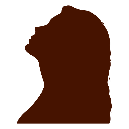 Frauenprofilschattenbild oben PNG-Design
