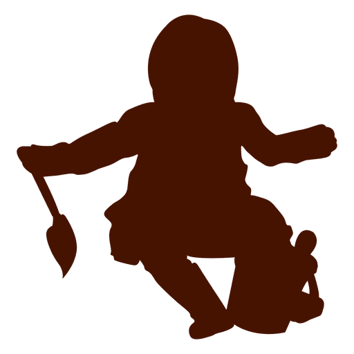 Silhueta de bebê sentado Desenho PNG